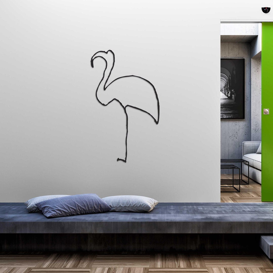 Flamingo Metal Wall Art, Beach House Metal Wall Decor, Flamingo Metal