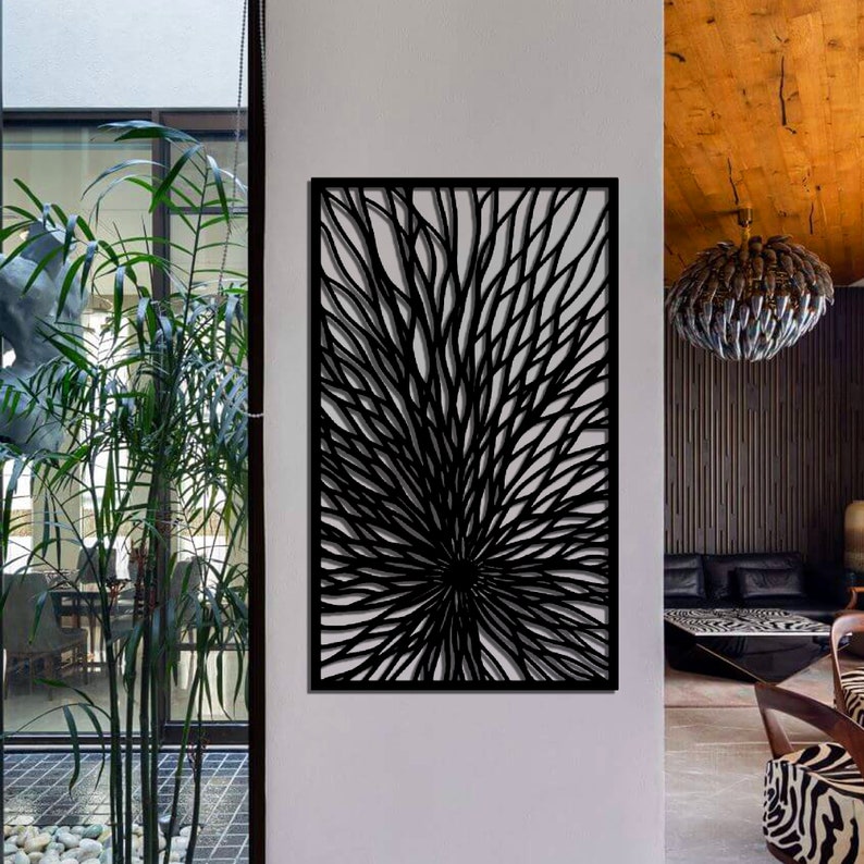 Modern Metal Wall Art Minimalist Metal Wall Decor Geometric Etsy