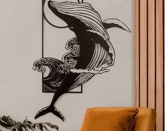 Humpback Metal Wall Art - Whale Home Decor - Sea Lovers Gift