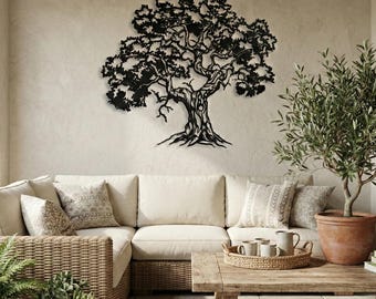Tree of Life Metal Wall Decor - Rustic Modern Wall Art - Housewarming Gift