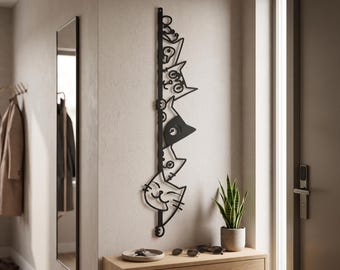 Cat Lover Wall Decor - Peeking Cats Metal Art - Cat Lovers Gift