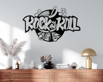 Rock n Roll Metal Wall Art: Music Room Decor