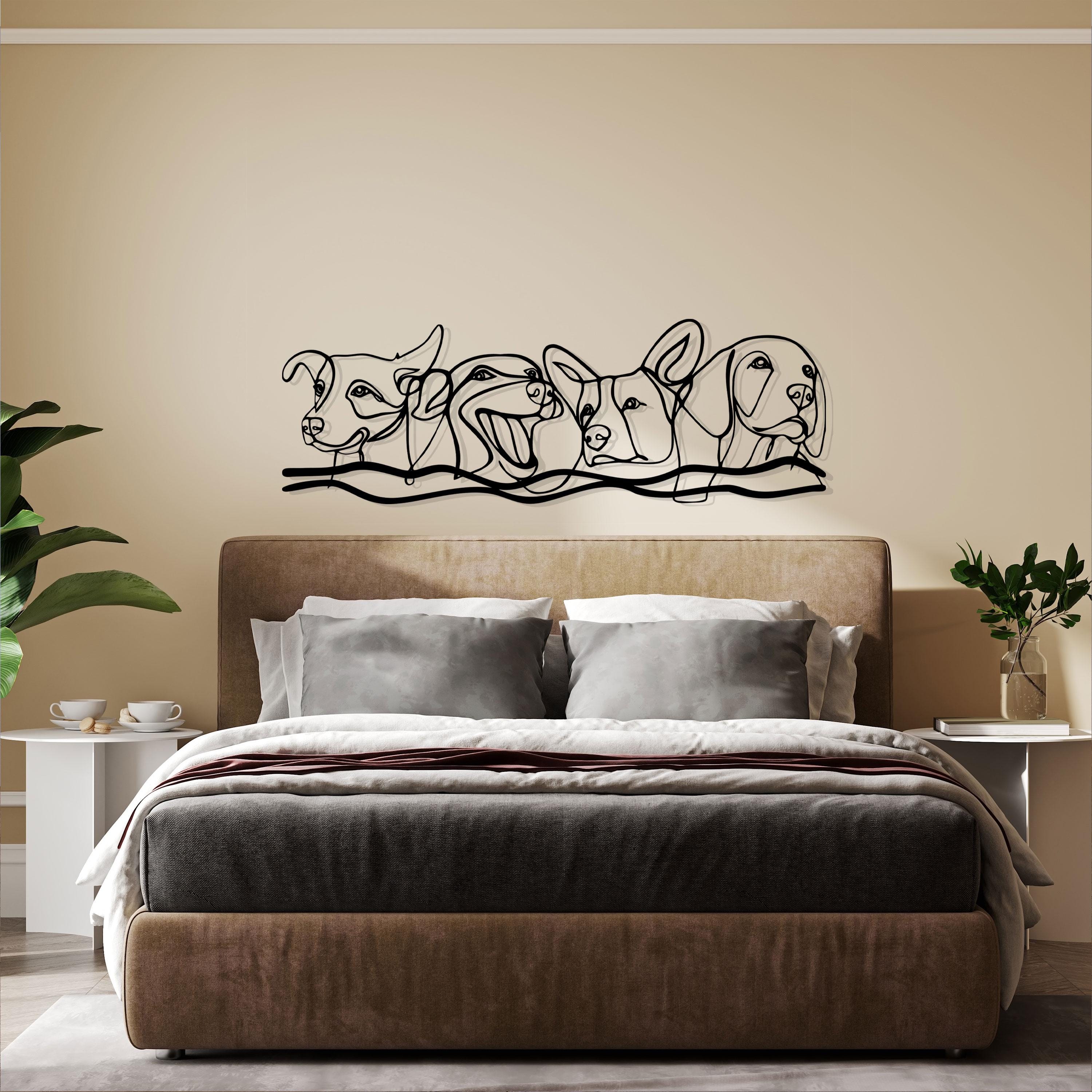 Minimalist Metal Dog Line Art: Modern Pet Wall Decor