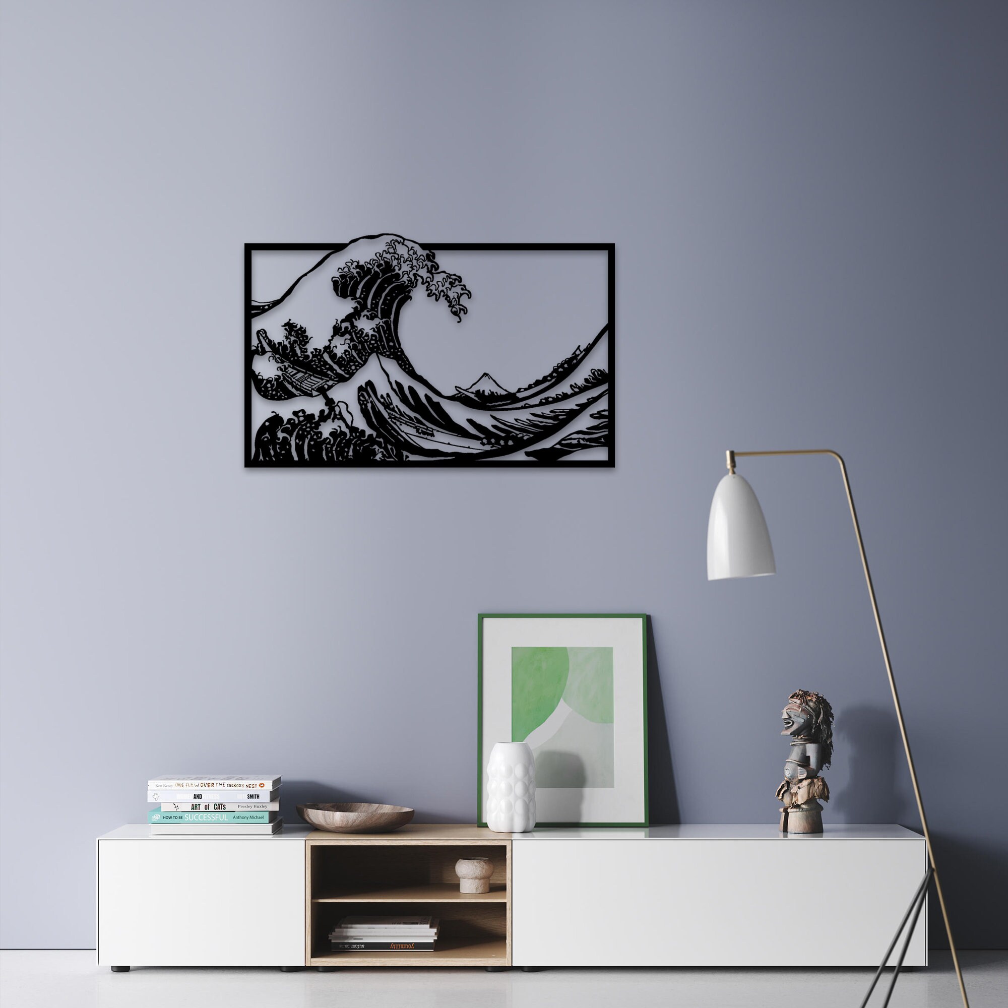 Great Wave Metal Wall Art Famous Ocean Metal Wall Decor Etsy