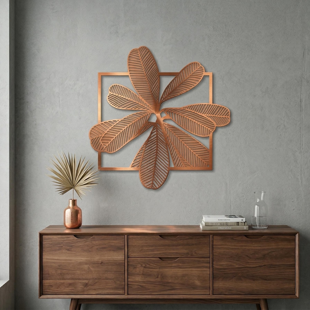 Modern Botanical Metal Wall Art - Tropical Leaf Wall Decor - Etsy