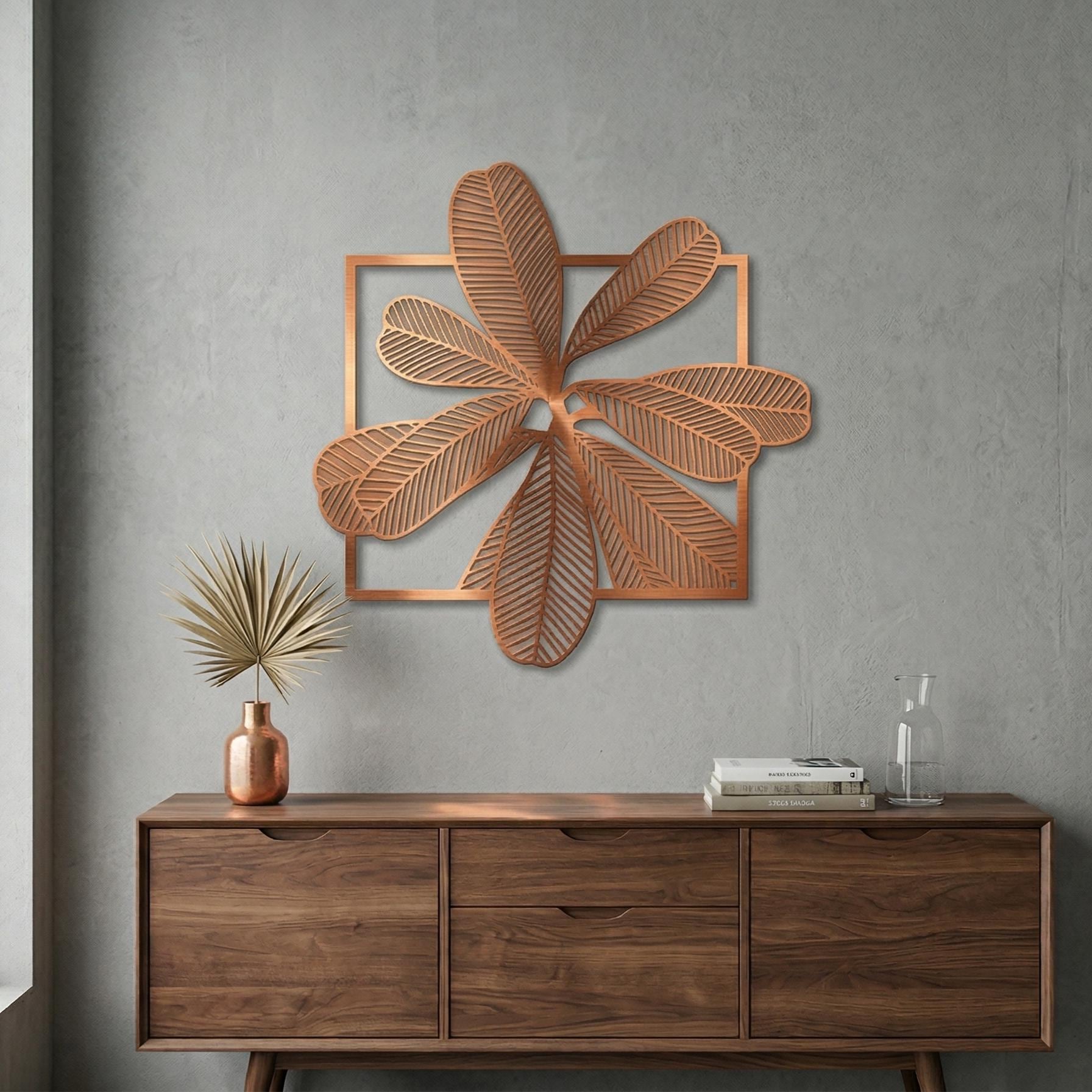 Modern Botanical Metal Wall Art - Tropical Leaf Wall Decor - Etsy