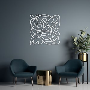 Modern Abstract Metal Line Art: Golden Ratio Wall Decor