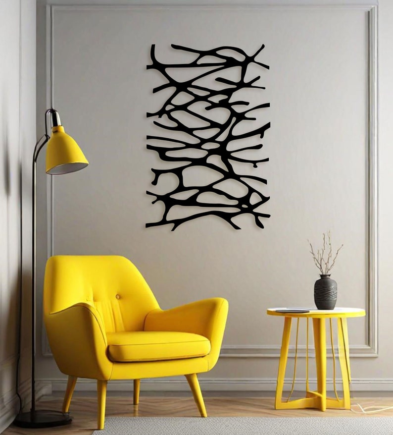 Organic Branch Pattern Metal Wall Art, Modern Minimalist Wall Decor - Etsy