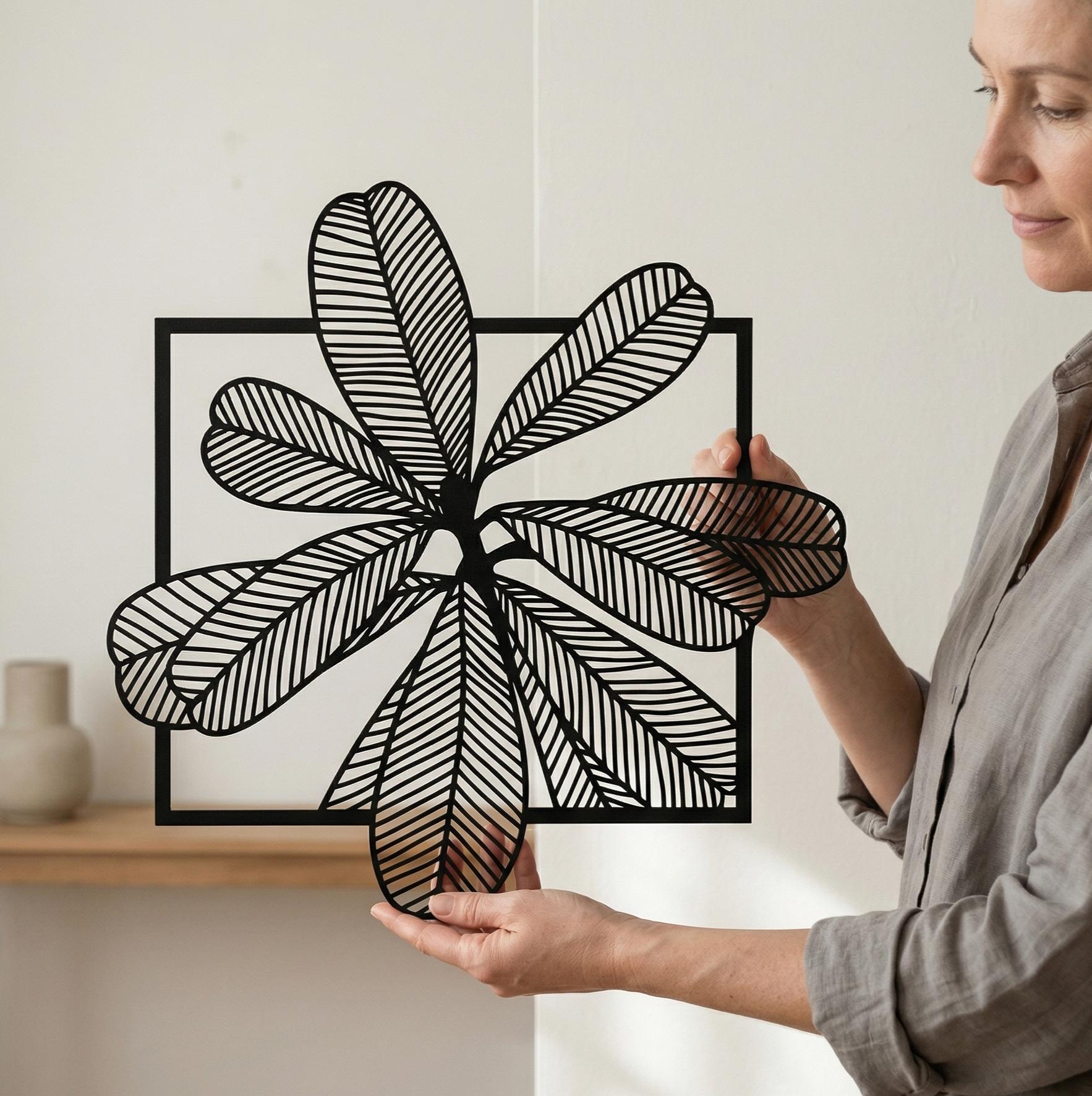 Modern Botanical Metal Wall Art - Tropical Leaf Wall Decor - Etsy