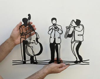 Jazz Band Metal Wall Art - Music Room Decor - Music Lover Gift