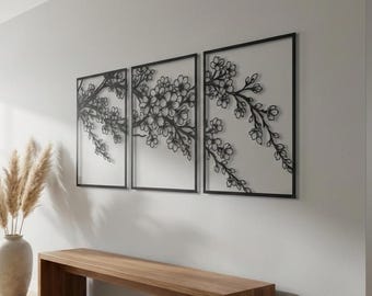Blossom Branch Wall Art - Floral Metal Home Decor - Housewarming Gift