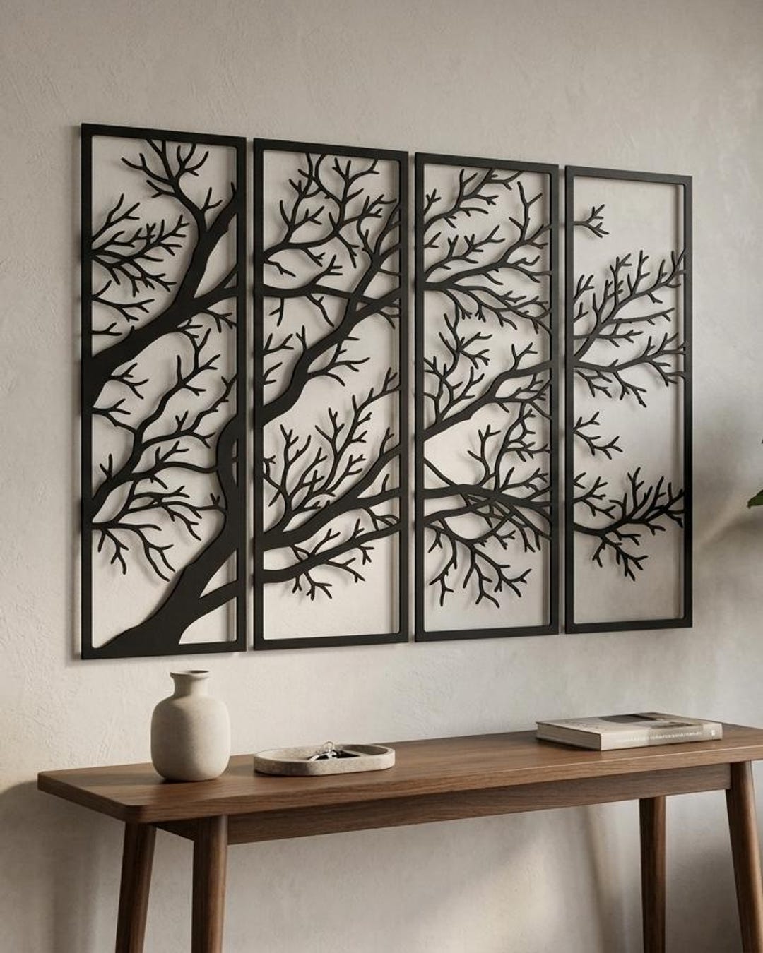 Bare Branch Metal Wall Art - Large Tree Home Decor - Housewarming Gift ...