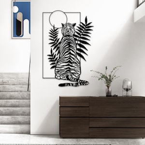 Leopard Metal Wall Art, Serengeti lepoar of the sunset Metal Wall Decor, Minimalist Metal Wall Art, Unique Birthday Gift, Gift for Her