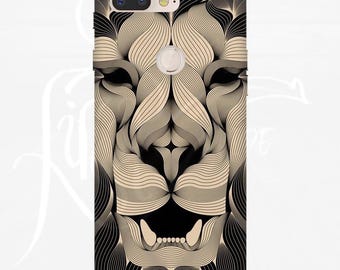 Mandala Lion Phone Case/Unique Liquid Silicone Symmetrical Huawei and Oppo Cover/Birthday Gift