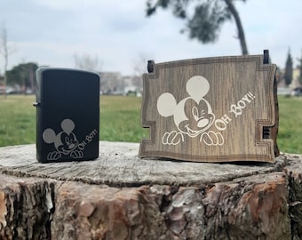 Mickey Mouse Themed Unique, Refillable Metal, Cool Lighter/Gift Boxed Lighter for Quality Cigar and Unique Pipe/Birthday & Anniversary Gift