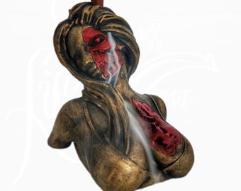 Backflow Terminator Incense Holder/Sarah Connor Sculpture/Stylish Ceramic Unique Incense Burner/Birthday Gift