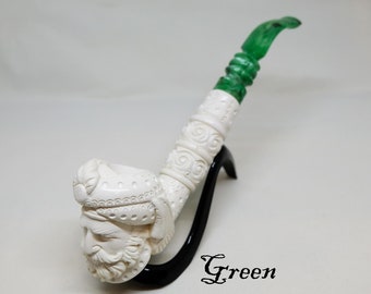 Handcrafted Meerschaum Sultan Pipe: Rare Traditional Ottoman Ornate Stem Churchwarden/Unique Birthday & Groomsmen Gift