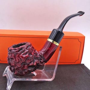 Unique Pipe Made from Pear like Briar Wooden in Orange, Burgundy and Natural Option/Birthday & Groomsmen Gift Stylish 6 Inches Billiard Pipe