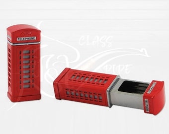 Metal Portable Pocket Ashtray in the Shape Red London Phone Box/Also be a Trinket or Cute Jewelry Box/Birthday & Homewarming Gift for Mother