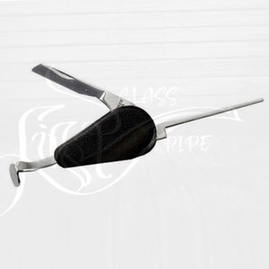 Metalic Pipe Tamper and Tool with Unique Leather Made by Stainless Steel/Quality Smokers Groomsmen Birthday Gift for Briar Meerschaum Pipes
