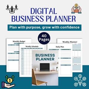 Digital Business Planner, Business Template, Small Business Planner, Content Planner for Entrepreneurs, Editable Business Strategy Template