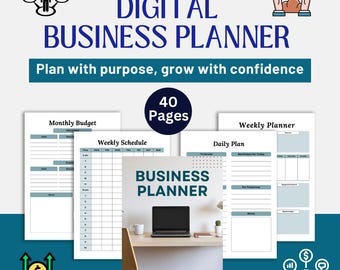 Digital Business Planner, Business Template, Small Business Planner, Content Planner for Entrepreneurs, Editable Business Strategy Template