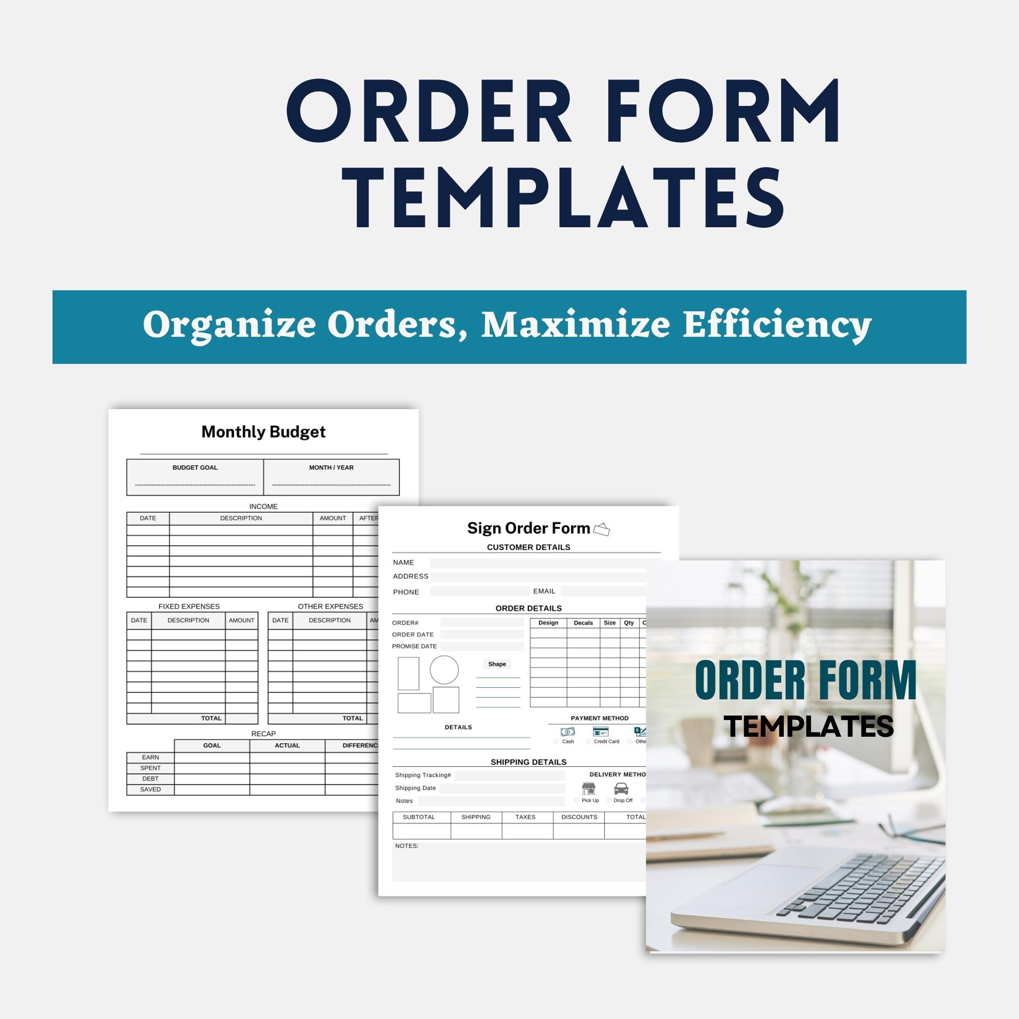 Order Form Templates, Printable Business Order Forms, Craft Order Form ...