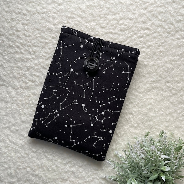 Constellation Kindle Sleeve, Stars And Celestial Kindle Cover, Padded Kindle Case With Button Closure, Kindle Paperwhite Pouch, Kindle Oasis