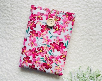Pink Flower Kindle Sleeve, Pink Padded Kindle Paperwhite Case, Kindle Cover, Floral Kindle Protector,Book Sleeve, Pink Kindle Pouch
