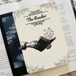 The Reader Kindle Insert for Clear Case, Kindle Skin for Book Lovers, Kindle Insert, Kindle Accessories, E-Reader Insert for Clear Case