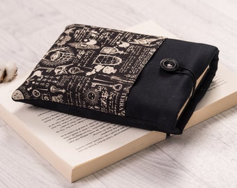 Experiment Laboratory Book Sleeve With Pocket, Padded book sleeve, Book Sleeve with button closure, Book accessories, Bookworm gift.