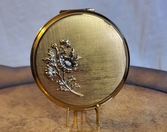 Vintage Stratton Compact Mirror In Gold Tone