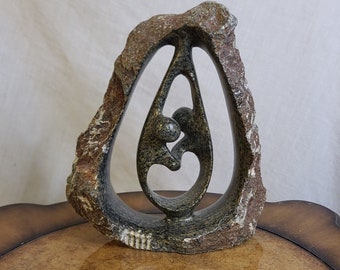 Vintage Stone Of Shona Couple Amoureux