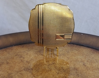 Miroir compact Stratton vintage dans ton or