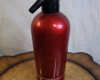 Vintage Sparklets Metal Soda Syphon Red