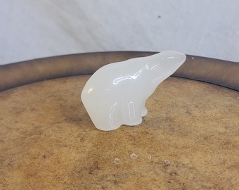 Vintage Hadeland Norway Opaline Glass Polar Bear