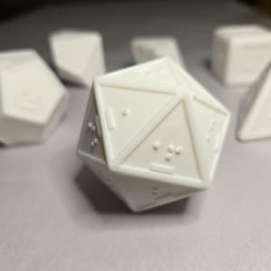 Set of 6 Braille RPG Dice (D4, D6, D8, D10, D12, D20) afbeelding 3