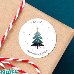 25 personalisierte Weihnachtsetiketten, Weihnachtsgeschenketiketten, Weihnachtsgeschenkanhänger, Weihnachtssticker