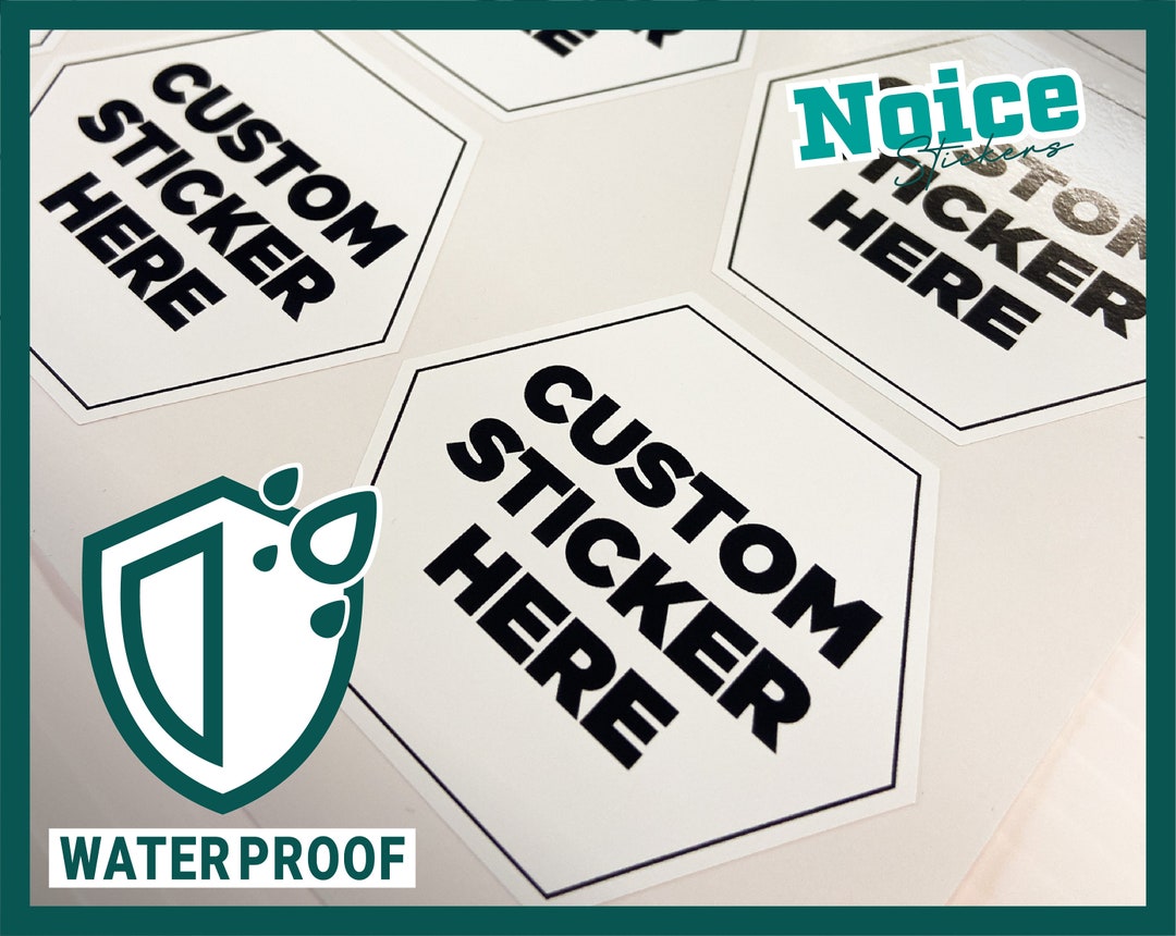Custom, Add Your Design Hexagon Stickers // WATERPROOF - Etsy