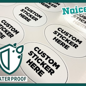 Op maat, voeg uw ontwerp ovale stickers toe // WATERDICHT