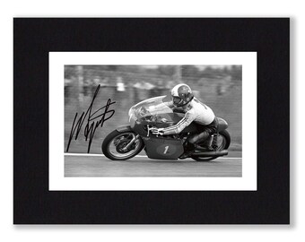 GIACOMO AGOSTINI Signed Autograph PHOTO Gift Signature Print SUPERBIKES MotoGP 