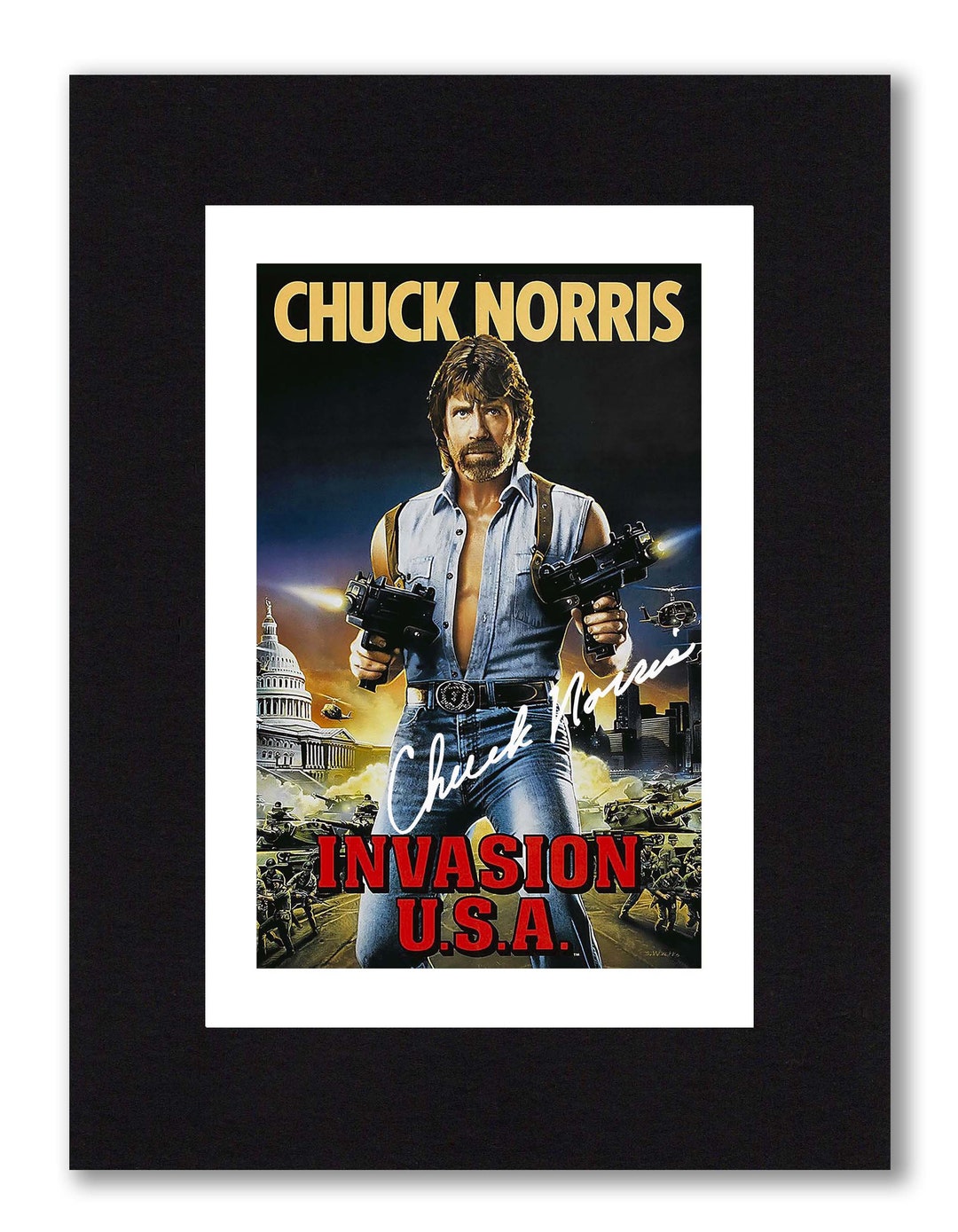 Chuck Norris 8 X 6 Inch Mounted Autograph Signed Delta Force - Etsy