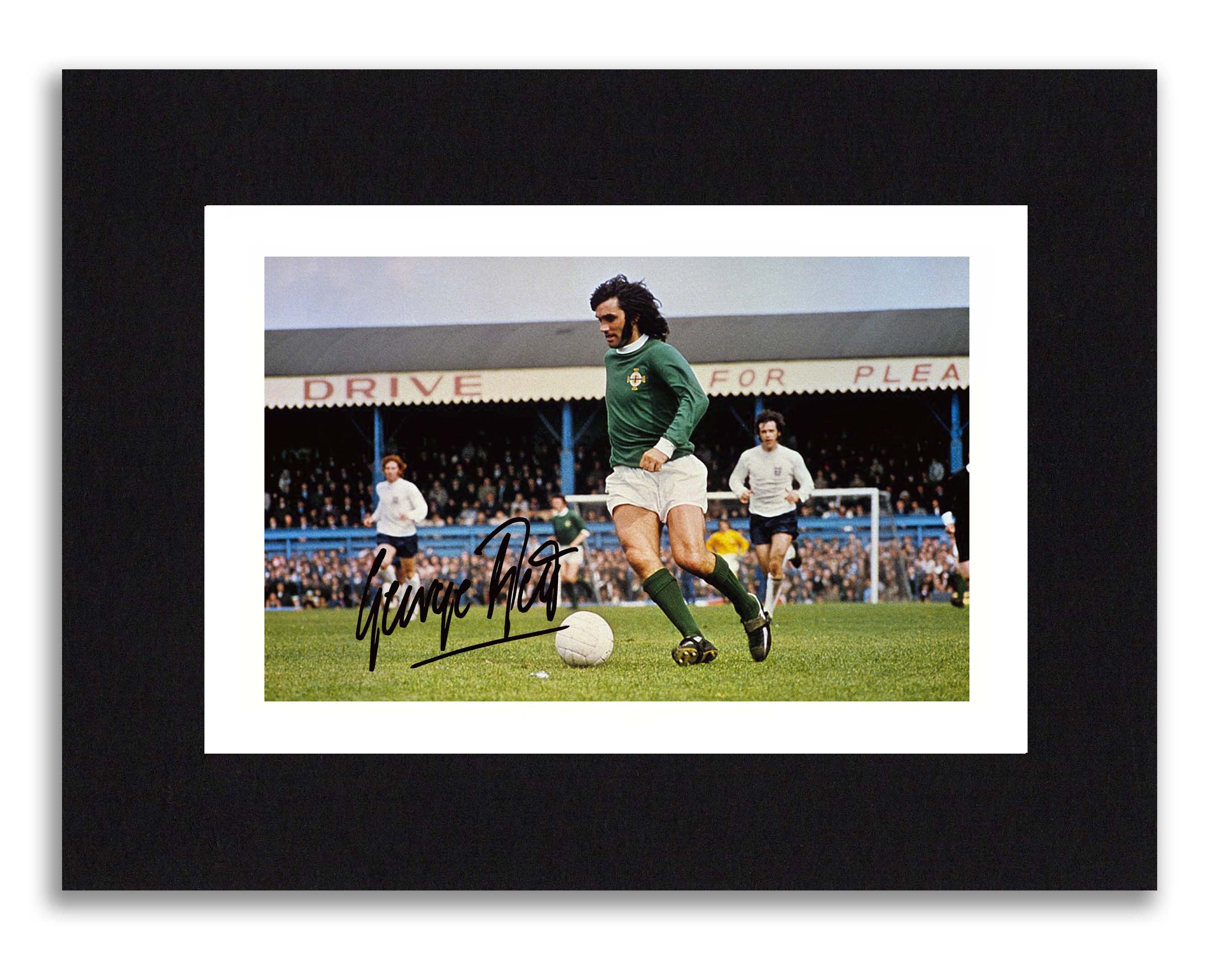 GEORGE BEST Signed Autograph PHOTO Signature Print NORTHERN IRELAND Soccer 
