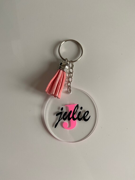 Personalized Acrylic Keychain Custom Keychain Personalized Etsy