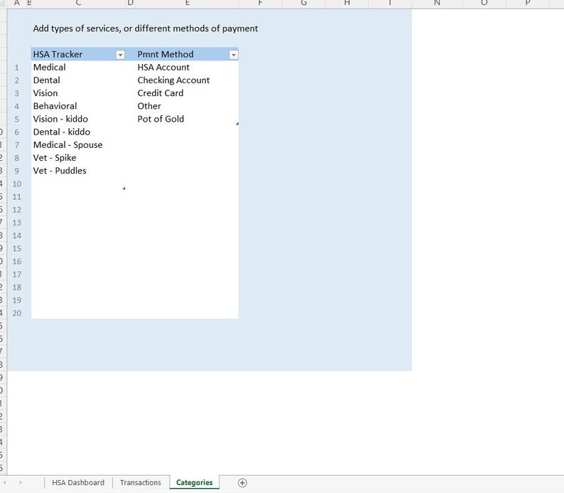 Multiyear HSA Tracker Excel 365 HYSA, HDHP, Health Insurance, Expense