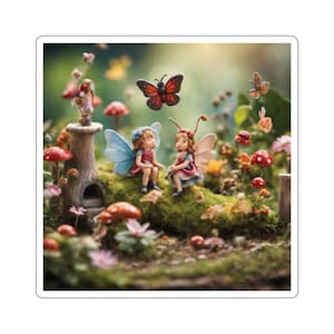 Fairies Stickers, fairies in a forest, fairy stickers, enchanted forest stickers, forest stickers, kids stickers, stickers