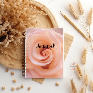 Cuaderno espiral de flores forrado, cuaderno de rosas, diario rayado, cuaderno de flores, cuaderno de escritura, libro de escritura, cuaderno en blanco