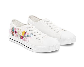 Floral Low Top Sneakers: Damen Casual Fashion Schuhe