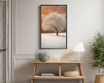 Natuurprint winterboom: minimalistische muurkunst (digitale download)