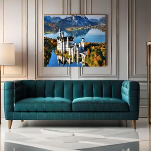 Castle Canvas print, Beautiful European castle stretched canvas print, Romantic castle canvas wall art, Castle print, stretched canvas